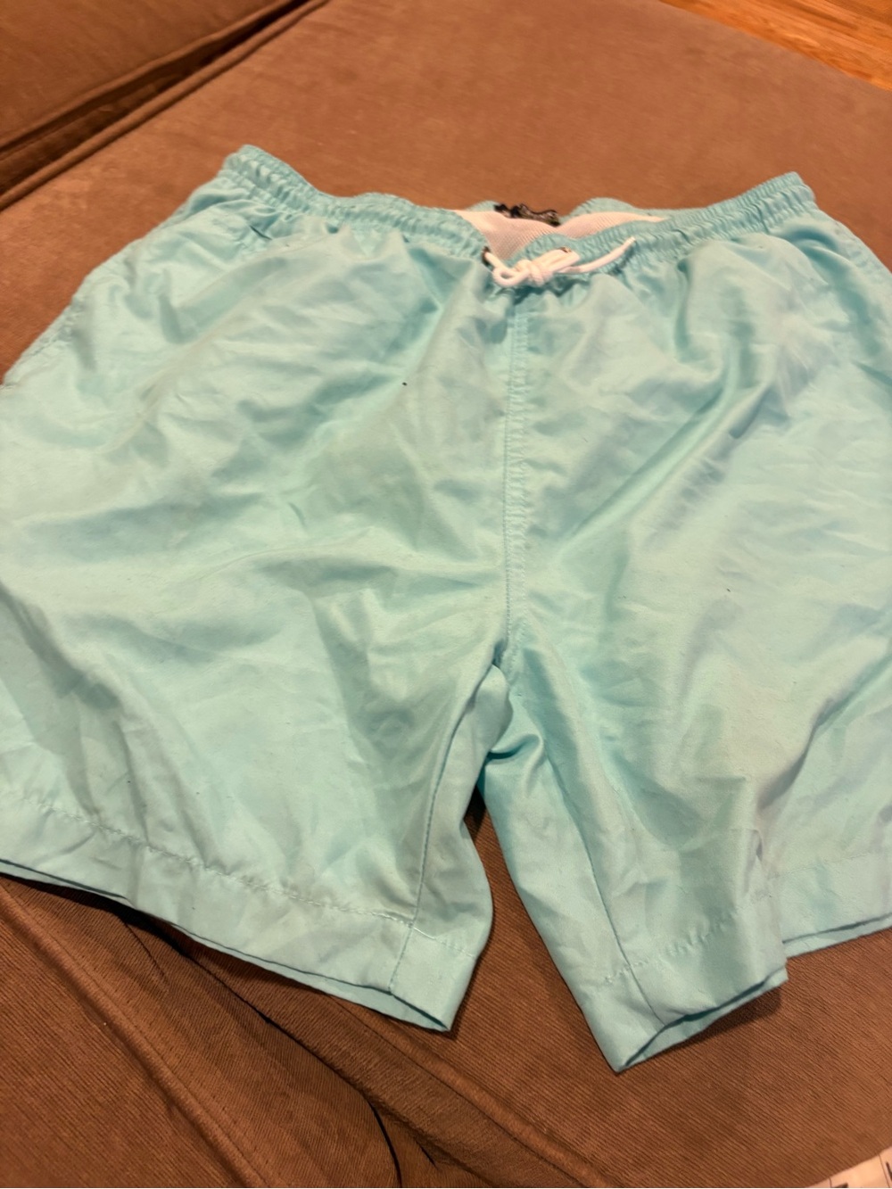 Trunks Surf & Swim Co Swim Trunks Mens Medium Light Blue Good Elastic Drawstring